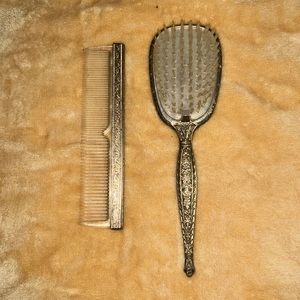True Vintage Silver Brush and Comb Set